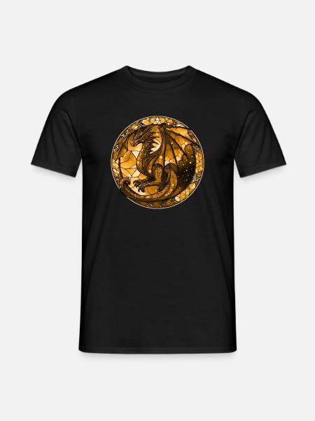 Gold Dragon - Männer T-Shirt - Schwarz