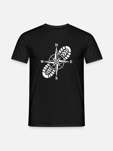 Wandern Kompass - Männer T-Shirt - Schwarz