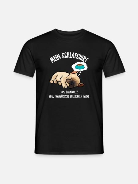 Bulldogge Schlafshirt - Männer T-Shirt - Schwarz