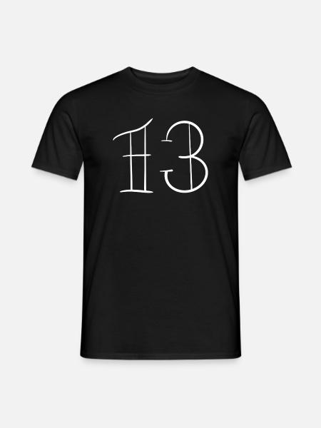 13_weiss - Männer T-Shirt - Schwarz