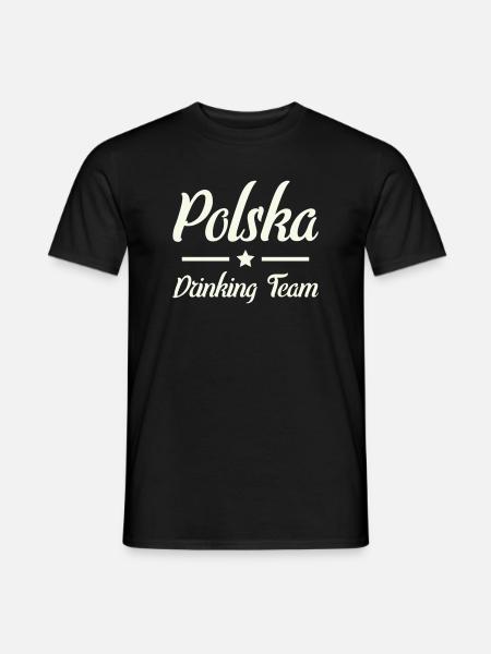 Polska Drinking Team Emblem - Männer T-Shirt - Schwarz