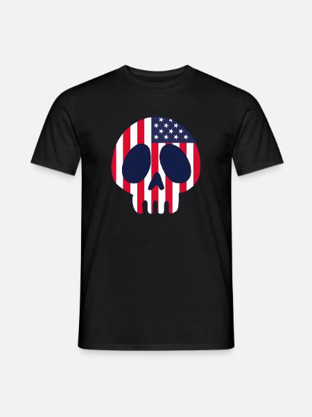 Amerikanischer Schädel - Männer T-Shirt - Schwarz
