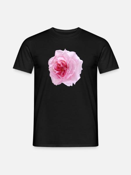 Pinke Rose (pink rose) - Männer T-Shirt - Schwarz