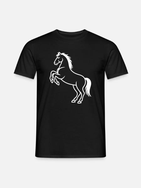 Springendes Pferd Silhouette - Männer T-Shirt - Schwarz
