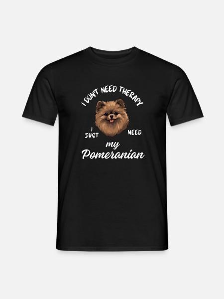 Glücklicher brauner Pomeranian - Männer T-Shirt - Schwarz