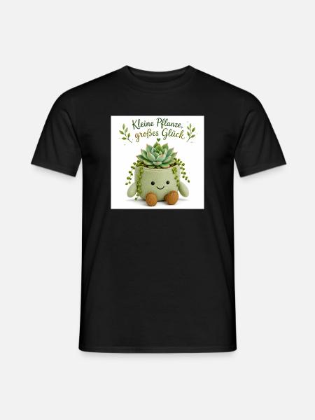 Kleine Pflanze, großes Glück - Männer T-Shirt - Schwarz