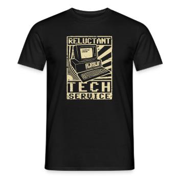 Widerwilliger Technikservice - Männer T-Shirt - Schwarz - Vorne - AI Model Male 178 light (178cm)