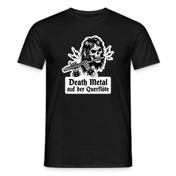 Death Metal Querflöte T-Shirt - Männer T-Shirt - Schwarz - Vorne - AI Model Male 178 light (178cm)
