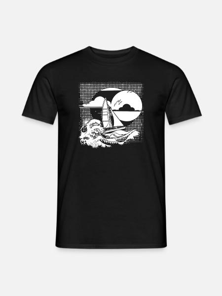 Lustiges Segeln - Männer T-Shirt - Schwarz