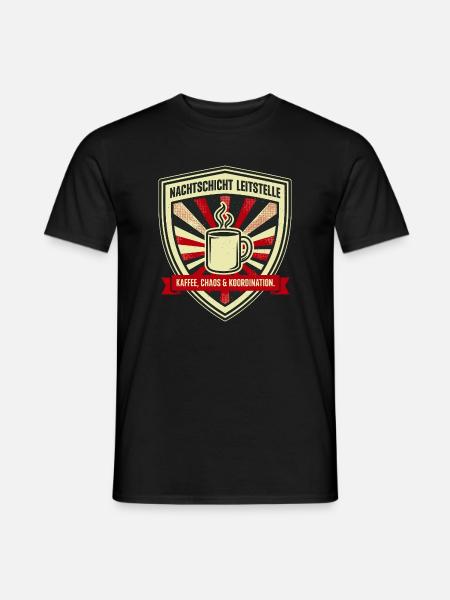 Nachtschicht Leitstelle Kaffee - Männer T-Shirt - Schwarz