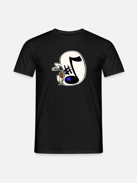 Opernsängerin und große Note - Männer T-Shirt - Schwarz