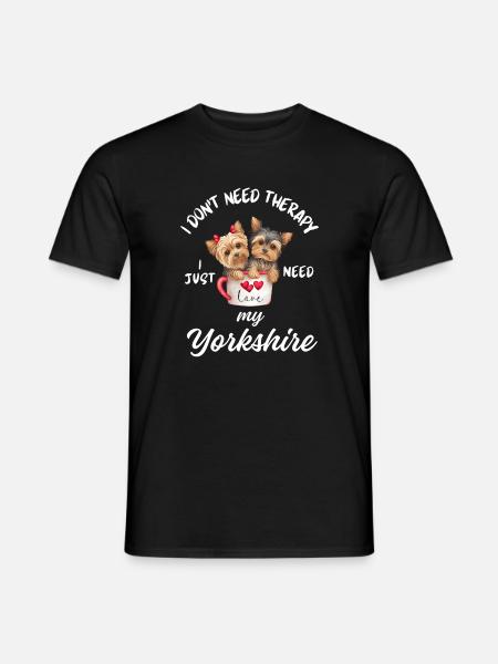 Teetassen-Yorkie-Welpen - Männer T-Shirt - Schwarz