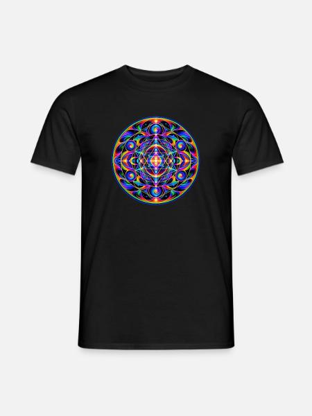 Geometrie Mandala - Männer T-Shirt - Schwarz