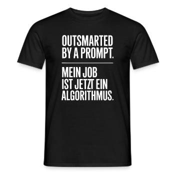 Outsmarted by a Prompt – Job als Algorithmus - Männer T-Shirt - Schwarz - Vorne - AI Model Male 178 light (178cm)