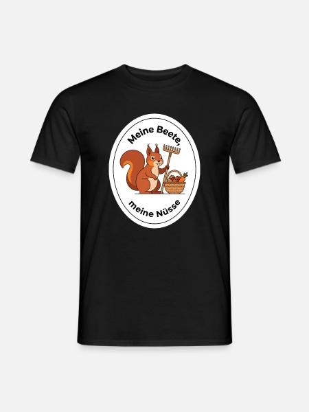 Gärtner Eichhörnchen Garten Beet Geschenk - Männer T-Shirt - Schwarz