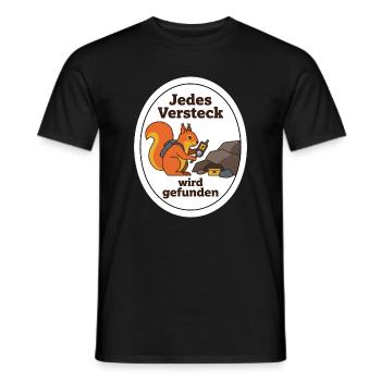 Geocaching Eichhörnchen Cache Schatz Geschenk - Männer T-Shirt - Schwarz - Vorne - AI Model Male 178 light (178cm)