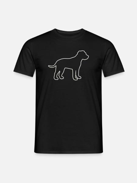 Hunde Silhouette Outline - Männer T-Shirt - Schwarz