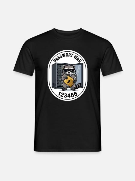 Cybersecurity Waschbär Shir - Männer T-Shirt - Schwarz