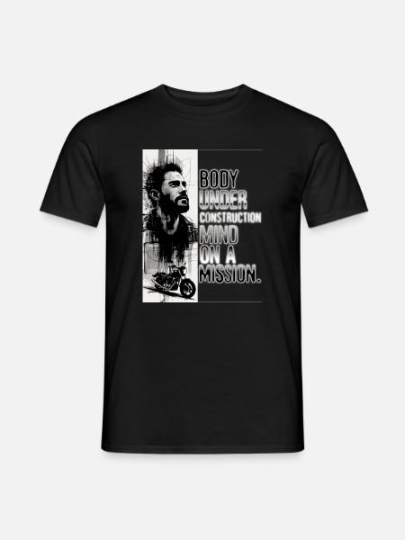 Körper in der Entstehung, Geist auf einer Mission - Männer T-Shirt - Schwarz