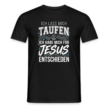 Taufe: Ich lass mich taufen - Jesus Christus - Männer T-Shirt - Schwarz - Vorne - AI Model Male 178 light (178cm)