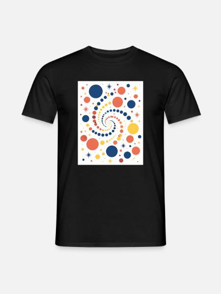 Bunte Spirale aus Punkten - Männer T-Shirt - Schwarz