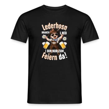 Lederhosen Volksfest Tracht Bayern Feiern Spruch - Männer T-Shirt - Schwarz - Vorne - AI Model Male 178 light (178cm)