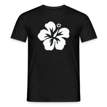 Hibiskus Tropenprint - Männer T-Shirt - Schwarz - Vorne - AI Model Male 178 light (178cm)