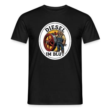 Diesel Im Blut Traktor Schrauber Opa Geschenk - Männer T-Shirt - Schwarz - Vorne - AI Model Male 178 light (178cm)