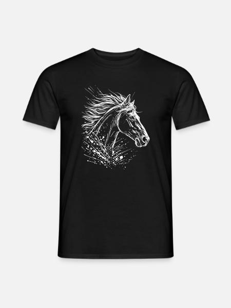 Pferdekopf - Männer T-Shirt - Schwarz