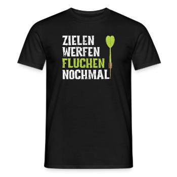 Darts Zielen Werfen Fluchen Nochmal Dart Spruch - Männer T-Shirt - Schwarz - Vorne - AI Model Male 178 light (178cm)