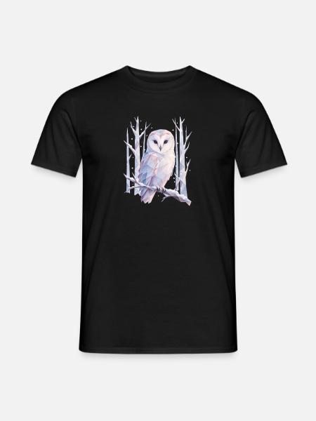 PolygonEule im Pastellwald - Männer T-Shirt - Schwarz