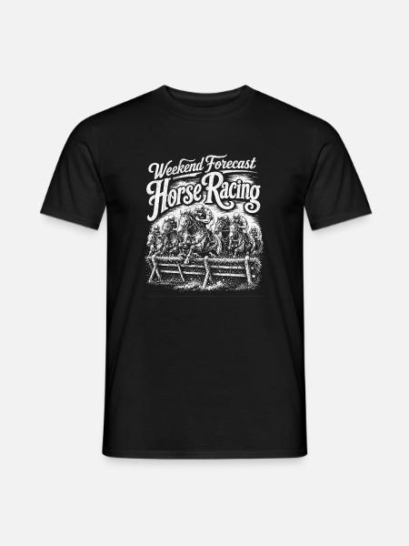 Wochenend Vorschau Pferderennen - Männer T-Shirt - Schwarz