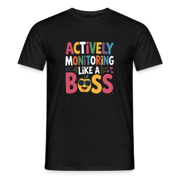 Aktive Überwachung wie eine - Männer T-Shirt - Schwarz - Vorne - AI Model Male 178 light (178cm)