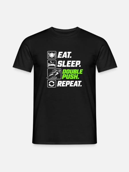 Eat Sleep Double Push Repeat Skate - Männer T-Shirt - Schwarz