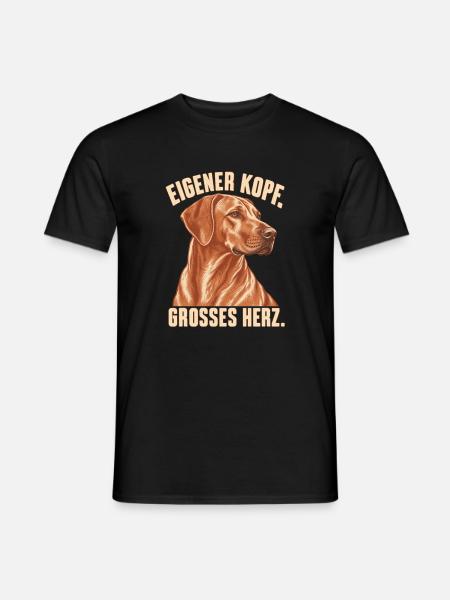 Ridgeback – Eigener Kopf. Großes Herz. - Männer T-Shirt - Schwarz