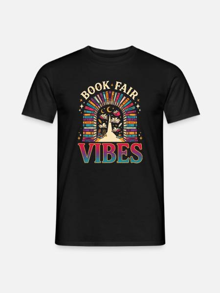 Buchmesse-Vibes - Männer T-Shirt - Schwarz