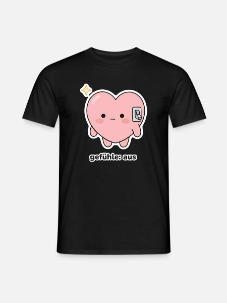 gefühle: aus – Herz Meme - Männer T-Shirt - Schwarz