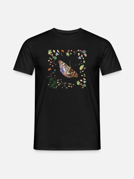 Kleiner Schillerfalter mit Herbstlaub - Männer T-Shirt - Schwarz