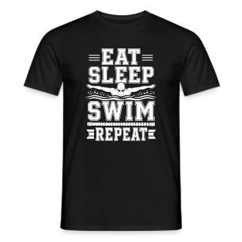 Schwimmer schwimmen Repeat-Swim Pool-fun Schwimm - Männer T-Shirt - Schwarz - Vorne - AI Model Male 178 light (178cm)
