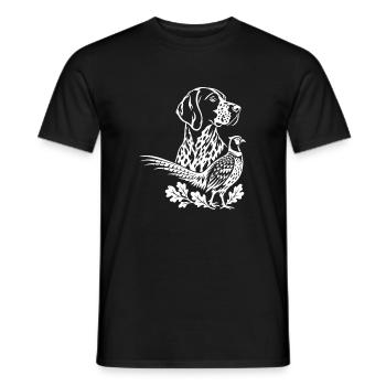 Hundesilhouette in Blütenlinie - Männer T-Shirt - Schwarz - Vorne - AI Model Male 178 light (178cm)
