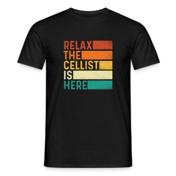 Entspann dich, der Cellist ist hier – Cello-Orchester - Männer T-Shirt - Schwarz - Vorne - AI Model Male 178 light (178cm)