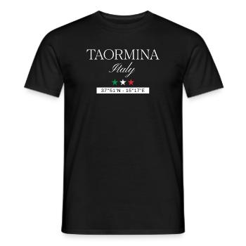 Taormina Italien Souvenir – Reise minimalistisch - Männer T-Shirt - Schwarz - Vorne - AI Model Male 178 light (178cm)