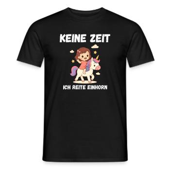 Keine Zeit: Ich Reite Einhorn - Männer T-Shirt - Schwarz - Vorne - AI Model Male 178 light (178cm)