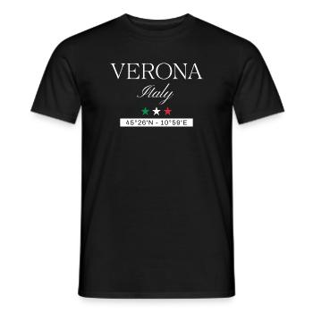 Verona Italien Souvenir – Reise minimalistisch - Männer T-Shirt - Schwarz - Vorne - AI Model Male 178 light (178cm)