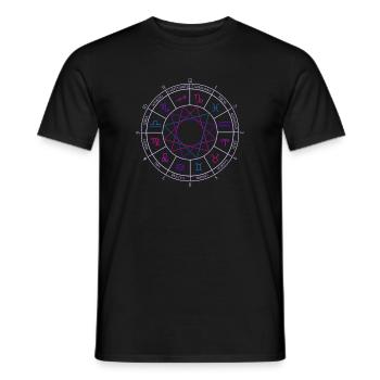 Rad der 12 Tierkreiszeichen mit Namen und Monaten - Männer T-Shirt - Schwarz - Vorne - AI Model Male 178 light (178cm)