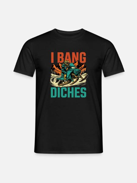 Ditch Banging Schlittenfahrer – Schneemobil Schneemobilfahren - Männer T-Shirt - Schwarz
