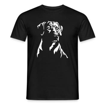 Rhodesian Ridgeback Kopf "Black Edition" - Männer T-Shirt - Schwarz - Vorne - AI Model Male 178 light (178cm)