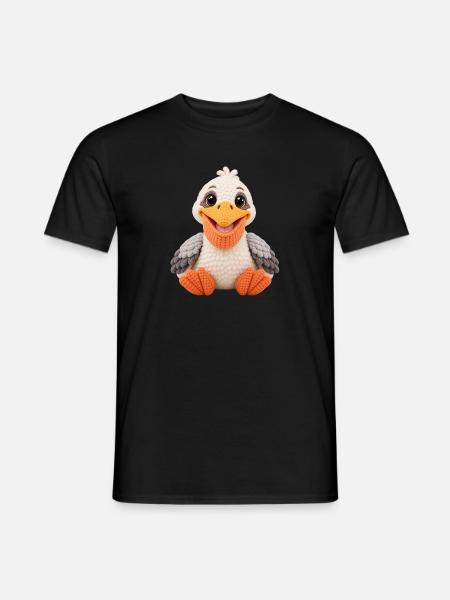 Kuscheltier Pelikanküken Amigurumi - Männer T-Shirt - Schwarz