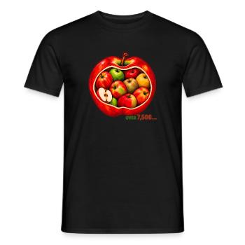 Apfel – Über 7.500 Sorten - Männer T-Shirt - Schwarz - Vorne - AI Model Male 178 light (178cm)