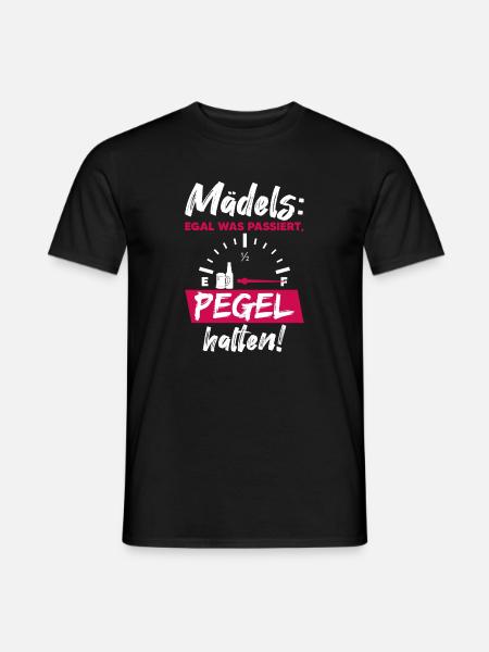 Mädels Bier Pegel Party Lustiger Spruch - Männer T-Shirt - Schwarz